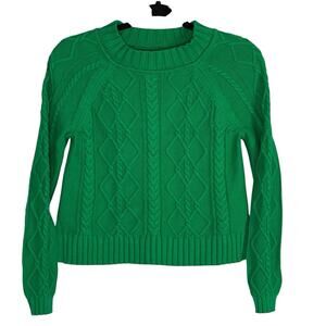 Gap Women’s Popover Sweater 100% Cotton Preppy Classic Kelly Green Size XS